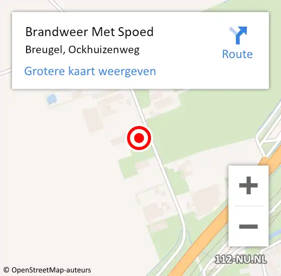 Locatie op kaart van de 112 melding: Brandweer Met Spoed Naar Breugel, Ockhuizenweg op 1 januari 2022 04:18