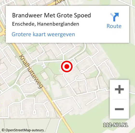 Locatie op kaart van de 112 melding: Brandweer Met Grote Spoed Naar Enschede, Hanenberglanden op 1 januari 2022 04:23