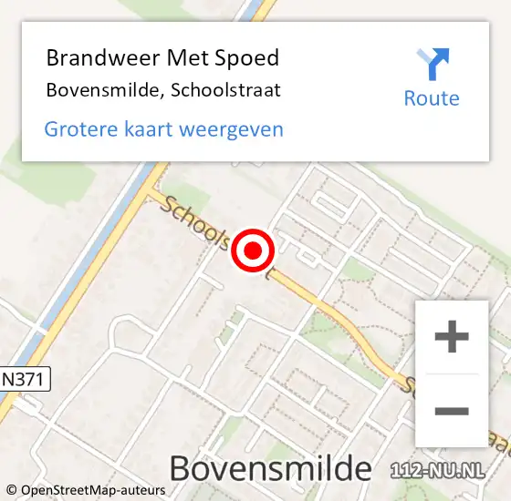 Locatie op kaart van de 112 melding: Brandweer Met Spoed Naar Bovensmilde, Schoolstraat op 1 januari 2022 04:28