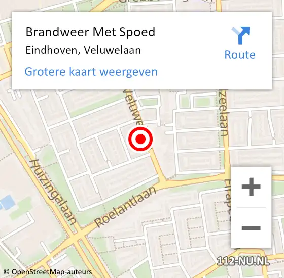 Locatie op kaart van de 112 melding: Brandweer Met Spoed Naar Eindhoven, Veluwelaan op 1 januari 2022 04:38