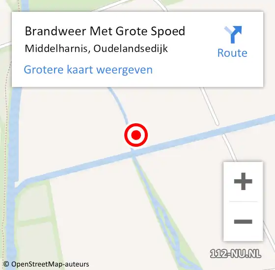 Locatie op kaart van de 112 melding: Brandweer Met Grote Spoed Naar Middelharnis, Oudelandsedijk op 1 januari 2022 04:41