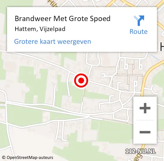 Locatie op kaart van de 112 melding: Brandweer Met Grote Spoed Naar Hattem, Vijzelpad op 1 januari 2022 04:42