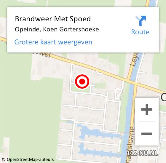 Locatie op kaart van de 112 melding: Brandweer Met Spoed Naar Opeinde, Koen Gortershoeke op 1 januari 2022 05:05