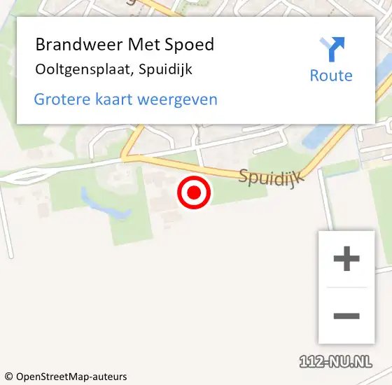 Locatie op kaart van de 112 melding: Brandweer Met Spoed Naar Ooltgensplaat, Spuidijk op 1 januari 2022 05:05