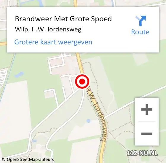 Locatie op kaart van de 112 melding: Brandweer Met Grote Spoed Naar Wilp, H.W. Iordensweg op 1 januari 2022 05:21