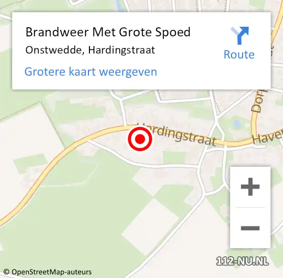 Locatie op kaart van de 112 melding: Brandweer Met Grote Spoed Naar Onstwedde, Hardingstraat op 1 januari 2022 05:23