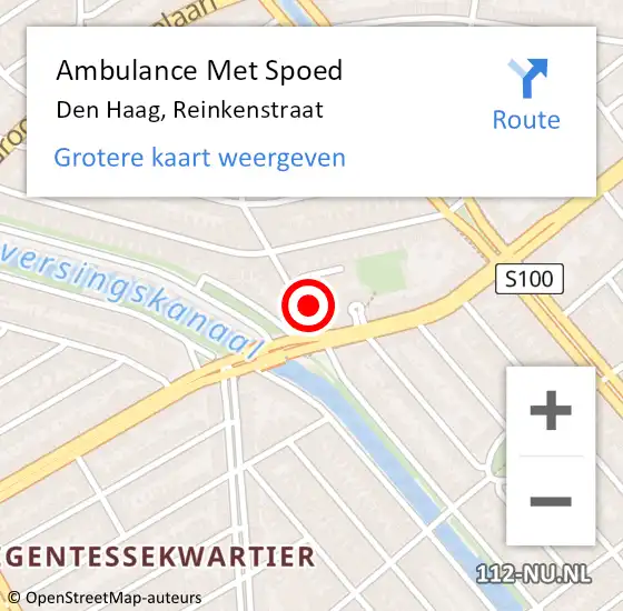 Locatie op kaart van de 112 melding: Ambulance Met Spoed Naar Den Haag, Reinkenstraat op 1 januari 2022 05:38
