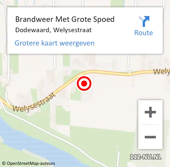 Locatie op kaart van de 112 melding: Brandweer Met Grote Spoed Naar Dodewaard, Welysestraat op 1 januari 2022 05:44