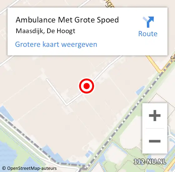 Locatie op kaart van de 112 melding: Ambulance Met Grote Spoed Naar Maasdijk, De Hoogt op 1 januari 2022 05:53