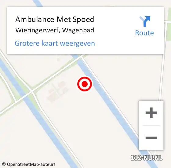 Locatie op kaart van de 112 melding: Ambulance Met Spoed Naar Wieringerwerf, Wagenpad op 1 januari 2022 06:15