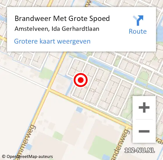 Locatie op kaart van de 112 melding: Brandweer Met Grote Spoed Naar Amstelveen, Ida Gerhardtlaan op 1 januari 2022 06:24