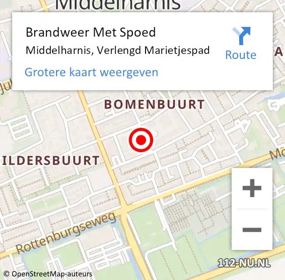 Locatie op kaart van de 112 melding: Brandweer Met Spoed Naar Middelharnis, Verlengd Marietjespad op 1 januari 2022 07:06