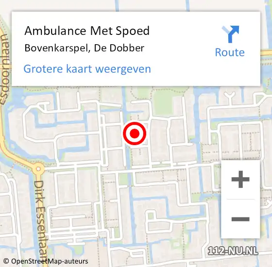 Locatie op kaart van de 112 melding: Ambulance Met Spoed Naar Bovenkarspel, De Dobber op 1 januari 2022 07:24