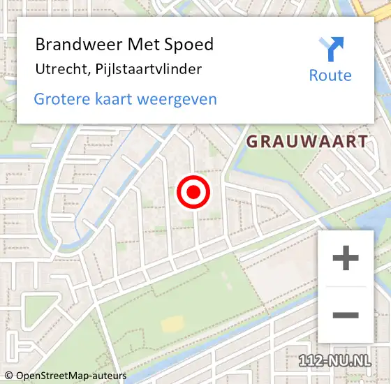 Locatie op kaart van de 112 melding: Brandweer Met Spoed Naar Utrecht, Pijlstaartvlinder op 1 januari 2022 07:31