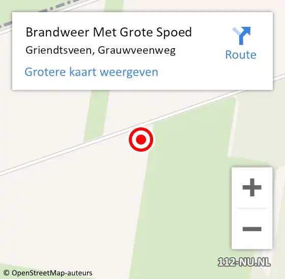 Locatie op kaart van de 112 melding: Brandweer Met Grote Spoed Naar Griendtsveen, Grauwveenweg op 1 januari 2022 07:38