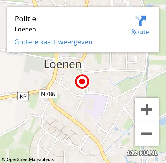 Locatie op kaart van de 112 melding: Politie Loenen op 1 januari 2022 09:12