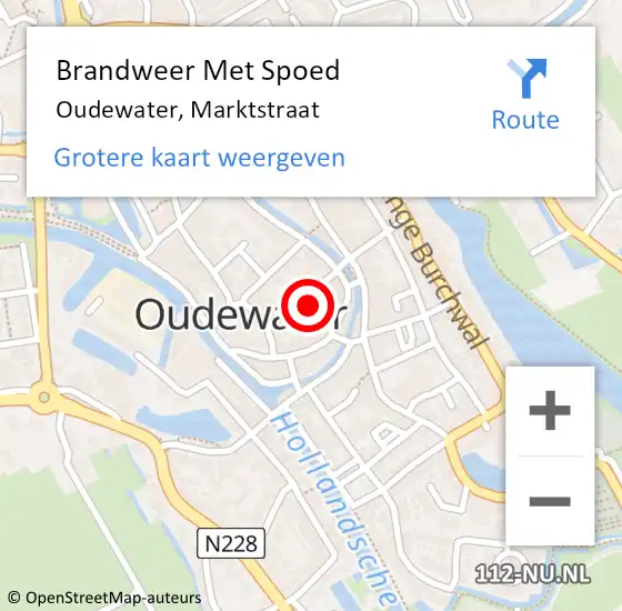 Locatie op kaart van de 112 melding: Brandweer Met Spoed Naar Oudewater, Marktstraat op 1 januari 2022 09:46