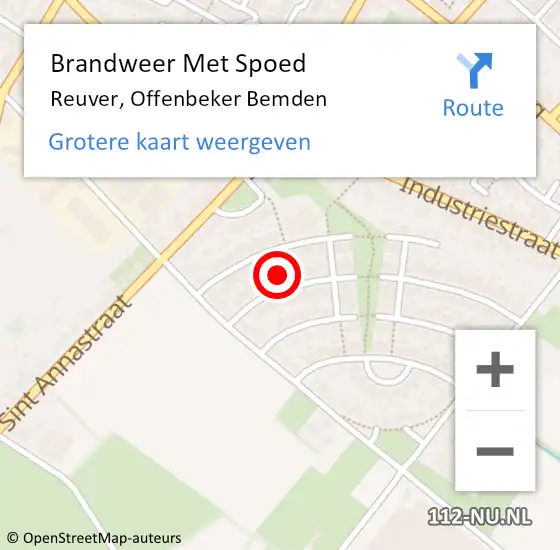 Locatie op kaart van de 112 melding: Brandweer Met Spoed Naar Reuver, Offenbeker Bemden op 1 januari 2022 09:51