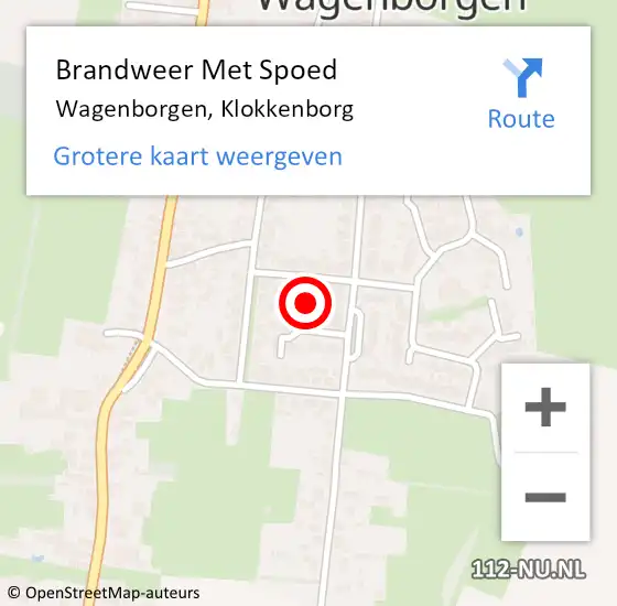 Locatie op kaart van de 112 melding: Brandweer Met Spoed Naar Wagenborgen, Klokkenborg op 1 januari 2022 10:31