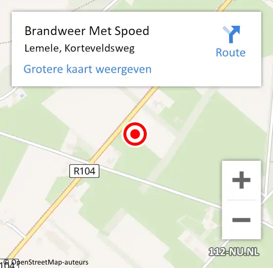 Locatie op kaart van de 112 melding: Brandweer Met Spoed Naar Lemele, Korteveldsweg op 1 januari 2022 10:31