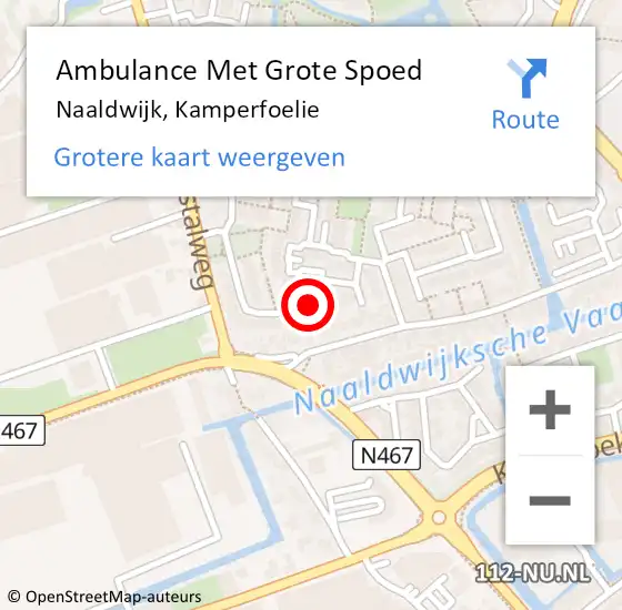 Locatie op kaart van de 112 melding: Ambulance Met Grote Spoed Naar Naaldwijk, Kamperfoelie op 1 januari 2022 10:57