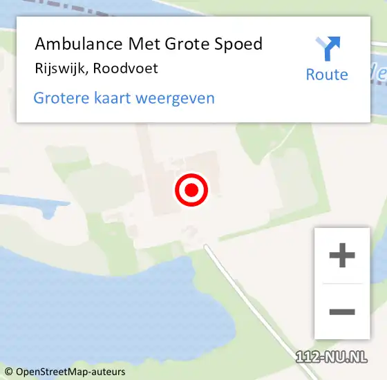 Locatie op kaart van de 112 melding: Ambulance Met Grote Spoed Naar Rijswijk, Roodvoet op 1 januari 2022 11:06