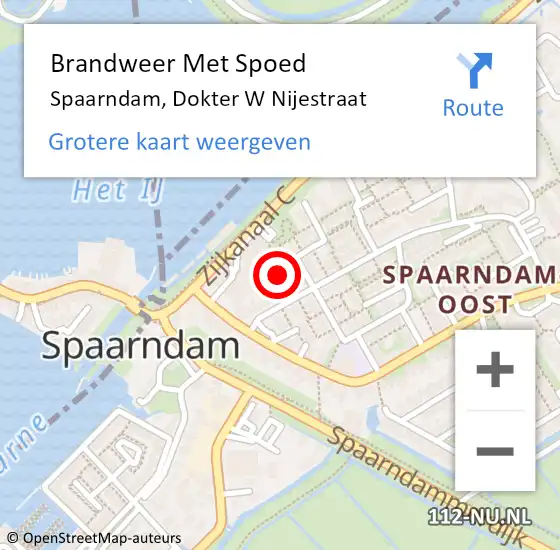 Locatie op kaart van de 112 melding: Brandweer Met Spoed Naar Spaarndam, Dokter W Nijestraat op 1 januari 2022 11:13