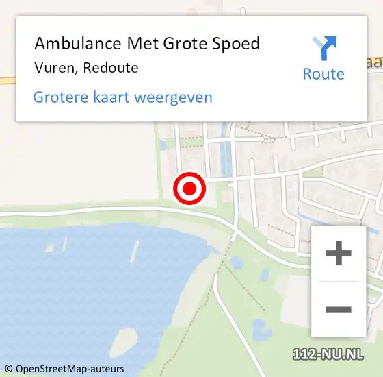 Locatie op kaart van de 112 melding: Ambulance Met Grote Spoed Naar Vuren, Redoute op 1 januari 2022 11:19