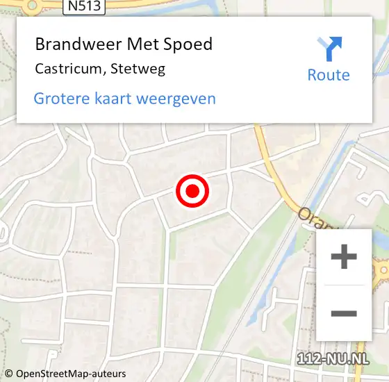 Locatie op kaart van de 112 melding: Brandweer Met Spoed Naar Castricum, Stetweg op 1 januari 2022 11:52