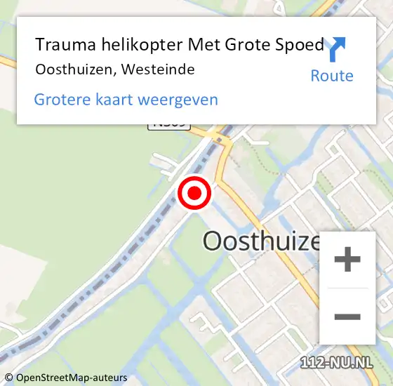 Locatie op kaart van de 112 melding: Trauma helikopter Met Grote Spoed Naar Oosthuizen, Westeinde op 1 januari 2022 11:53