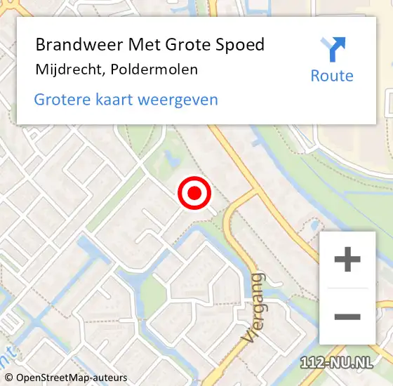 Locatie op kaart van de 112 melding: Brandweer Met Grote Spoed Naar Mijdrecht, Poldermolen op 1 januari 2022 12:02