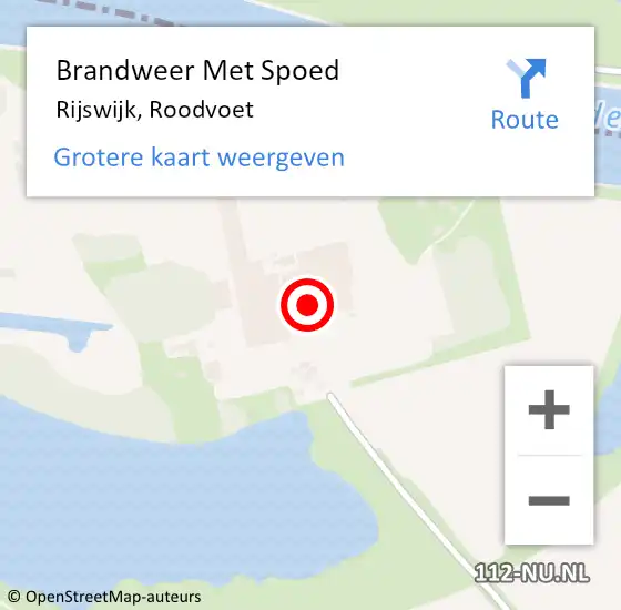 Locatie op kaart van de 112 melding: Brandweer Met Spoed Naar Rijswijk, Roodvoet op 1 januari 2022 12:18