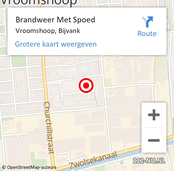 Locatie op kaart van de 112 melding: Brandweer Met Spoed Naar Vroomshoop, Bijvank op 1 januari 2022 12:49