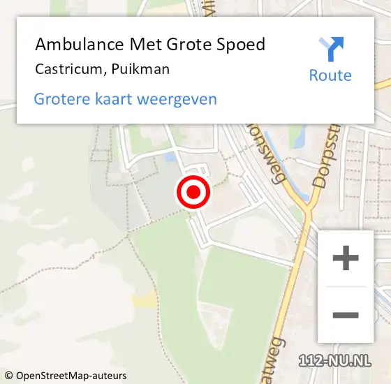 Locatie op kaart van de 112 melding: Ambulance Met Grote Spoed Naar Castricum, Puikman op 1 januari 2022 12:51