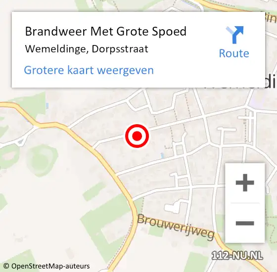 Locatie op kaart van de 112 melding: Brandweer Met Grote Spoed Naar Wemeldinge, Dorpsstraat op 1 januari 2022 13:06