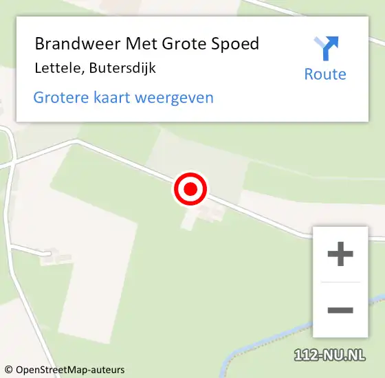 Locatie op kaart van de 112 melding: Brandweer Met Grote Spoed Naar Lettele, Butersdijk op 1 januari 2022 13:26