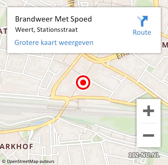 Locatie op kaart van de 112 melding: Brandweer Met Spoed Naar Weert, Stationsstraat op 1 januari 2022 13:34