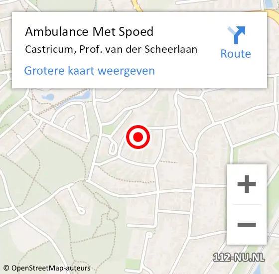 Locatie op kaart van de 112 melding: Ambulance Met Spoed Naar Castricum, Prof. van der Scheerlaan op 1 januari 2022 13:47