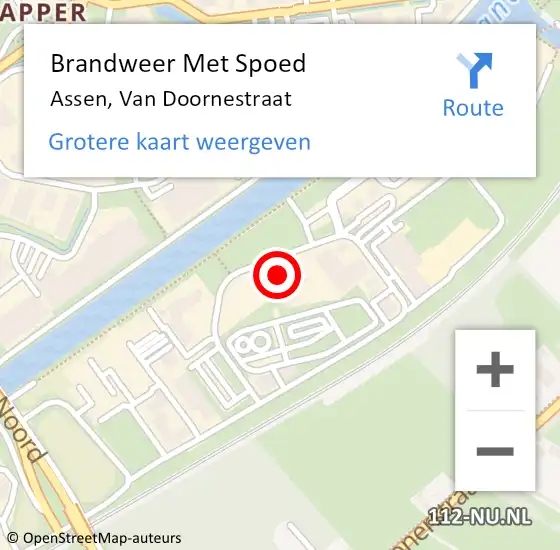 Locatie op kaart van de 112 melding: Brandweer Met Spoed Naar Assen, Van Doornestraat op 1 januari 2022 13:51