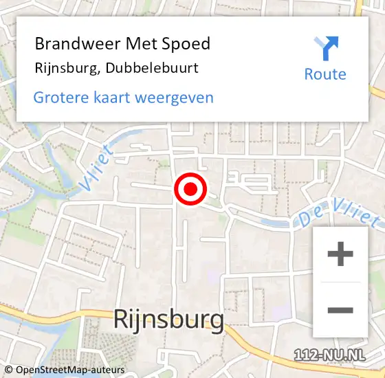 Locatie op kaart van de 112 melding: Brandweer Met Spoed Naar Rijnsburg, Dubbelebuurt op 1 januari 2022 13:54