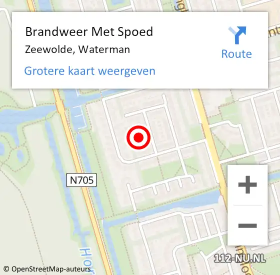 Locatie op kaart van de 112 melding: Brandweer Met Spoed Naar Zeewolde, Waterman op 1 januari 2022 14:27