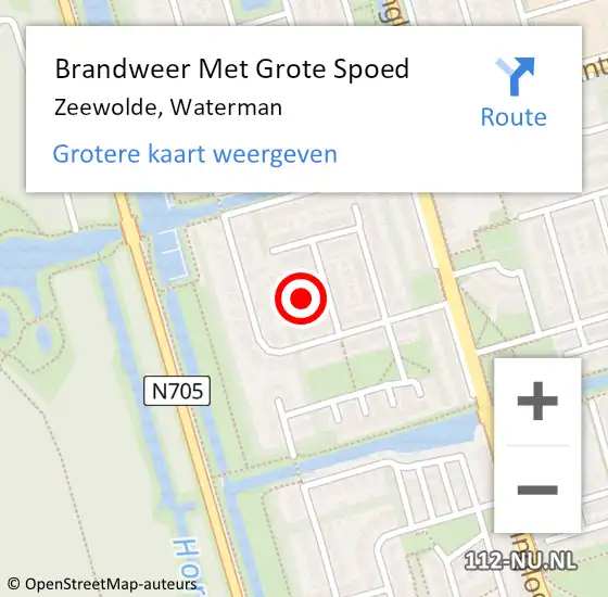 Locatie op kaart van de 112 melding: Brandweer Met Grote Spoed Naar Zeewolde, Waterman op 1 januari 2022 14:28