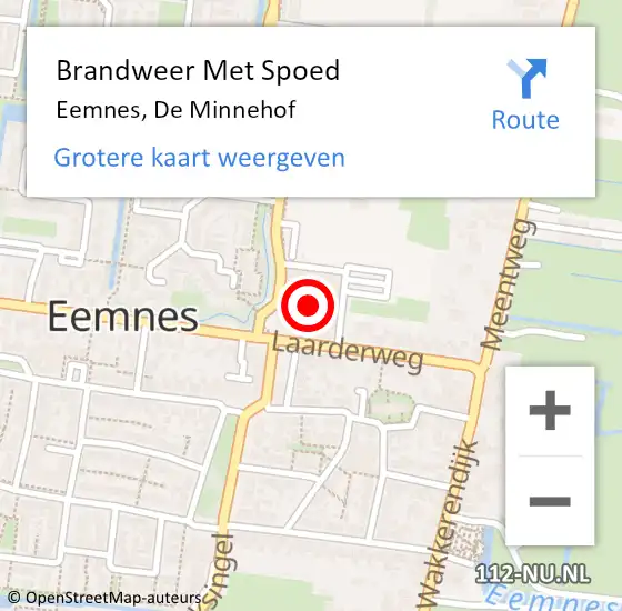 Locatie op kaart van de 112 melding: Brandweer Met Spoed Naar Eemnes, De Minnehof op 1 januari 2022 15:10