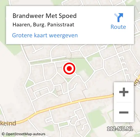 Locatie op kaart van de 112 melding: Brandweer Met Spoed Naar Haaren, Burg. Panisstraat op 1 januari 2022 15:53