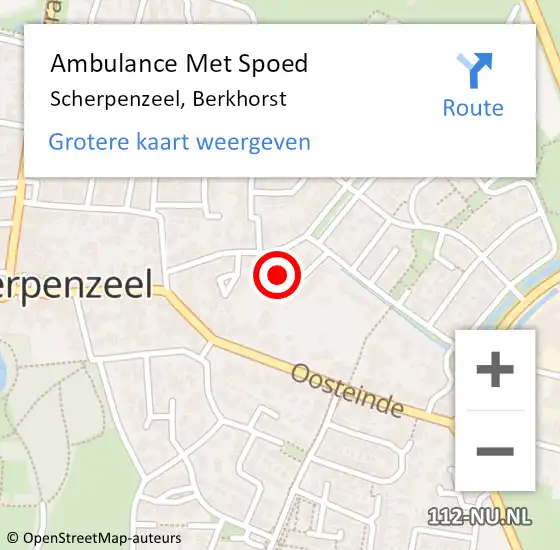 Locatie op kaart van de 112 melding: Ambulance Met Spoed Naar Scherpenzeel, Berkhorst op 4 juli 2014 05:51