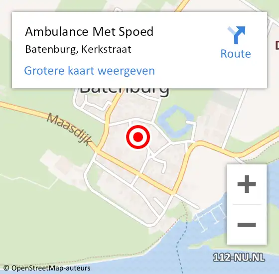 Locatie op kaart van de 112 melding: Ambulance Met Spoed Naar Batenburg, Kerkstraat op 1 januari 2022 16:35