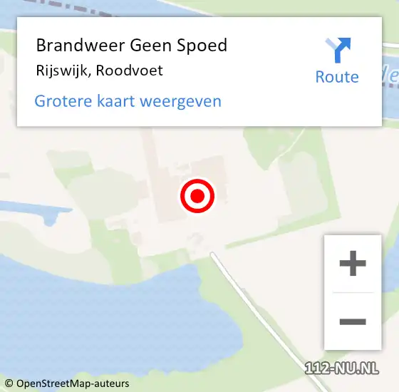 Locatie op kaart van de 112 melding: Brandweer Geen Spoed Naar Rijswijk, Roodvoet op 1 januari 2022 16:42