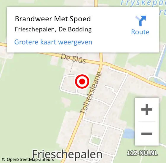 Locatie op kaart van de 112 melding: Brandweer Met Spoed Naar Frieschepalen, De Bodding op 1 januari 2022 17:20