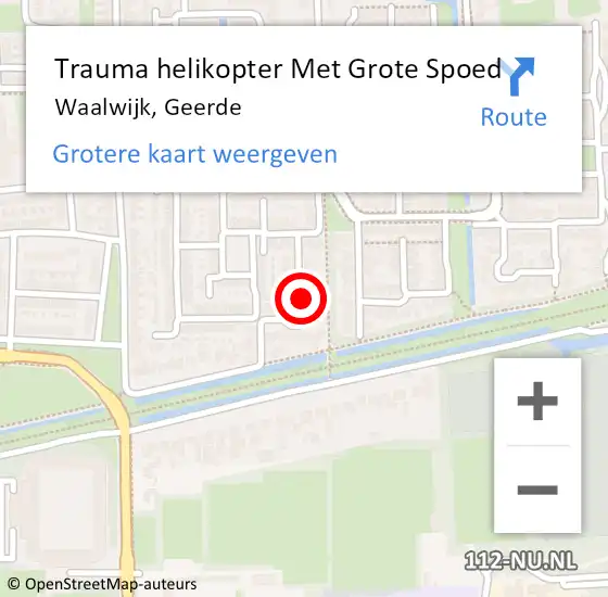 Locatie op kaart van de 112 melding: Trauma helikopter Met Grote Spoed Naar Waalwijk, Geerde op 1 januari 2022 17:41