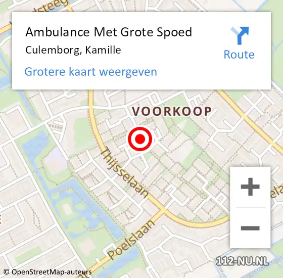 Locatie op kaart van de 112 melding: Ambulance Met Grote Spoed Naar Culemborg, Kamille op 1 januari 2022 17:44